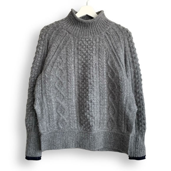 Alex Mill Sweater XS Camil Cable Knit Grey Wool Alpaca Blend Chunky Knit - Picture 6 of 16